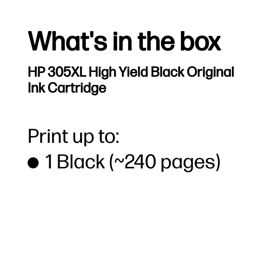 HP 305XL High Yield Black Original Ink Cartridge