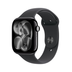 Apple Watch Series 11 GPS 46mm Jet Black Aluminium Case with Black Sport Band - M/L