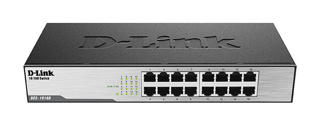 D-Link DES-1016D Unmanaged Fast Ethernet (10/100) Black