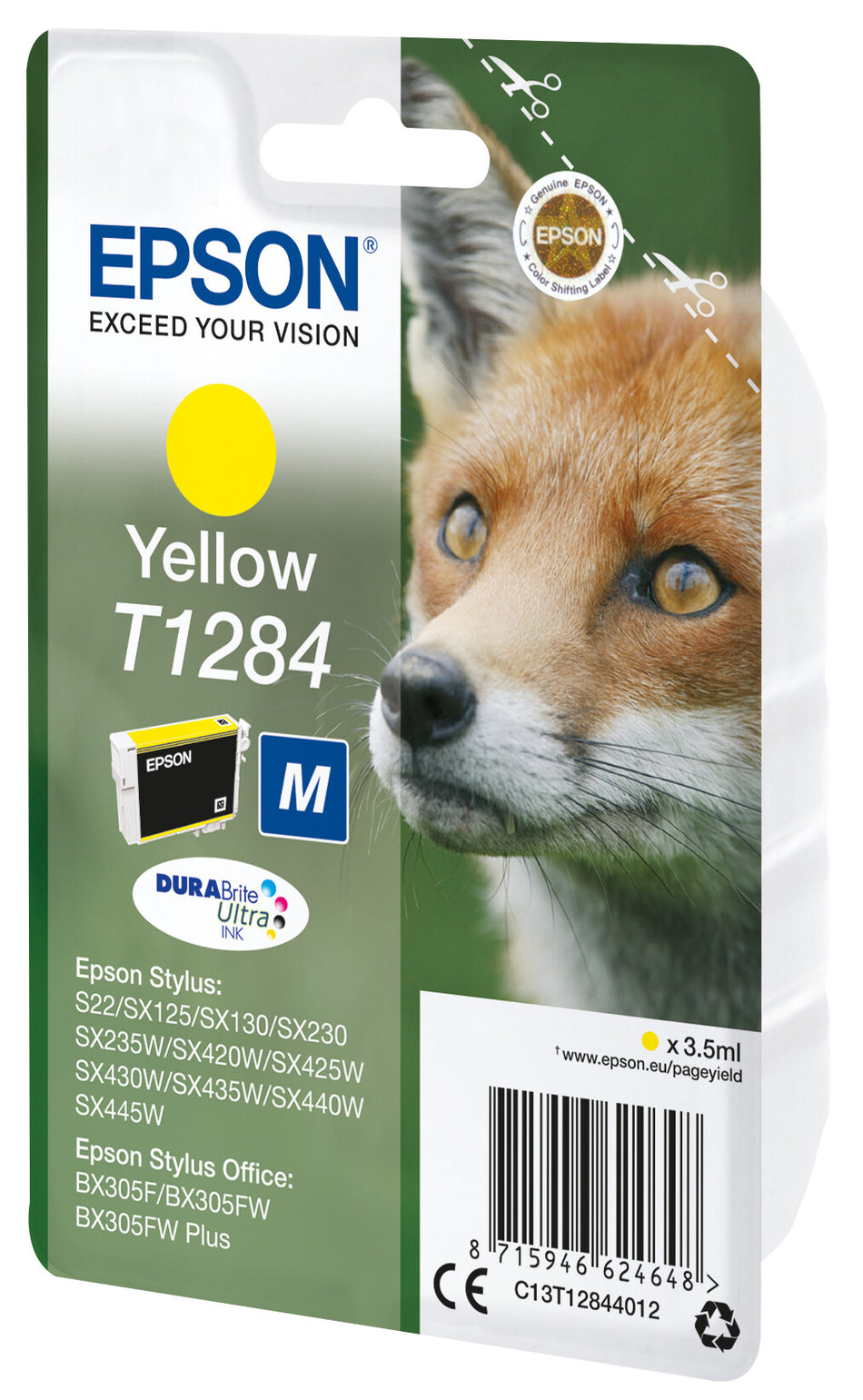 Epson Fox Singlepack Yellow T1284 DURABrite Ultra Ink