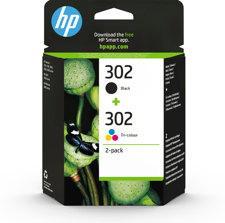 HP 302 2-pack Black/Tri-color Original Ink Cartridges