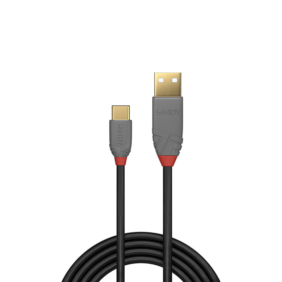 Lindy 2m USB 2.0 Type A to C Cable, Anthra Line