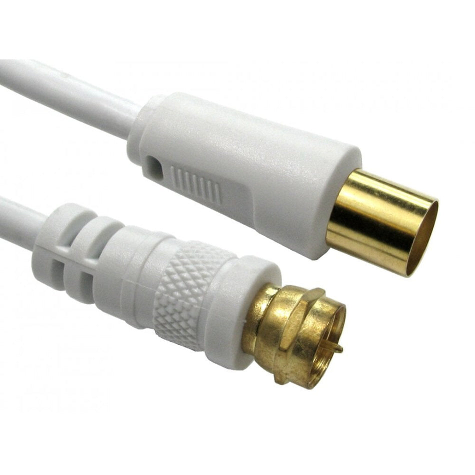 Cables Direct 2-FM-9M-10 coaxial cable 3C-2V 10 m TV F White