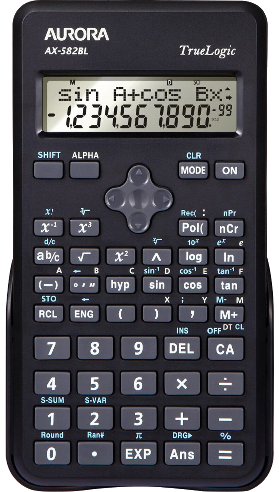 Aurora AX-582BL calculator Pocket Scientific Black