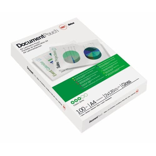 GBC Document Laminating Pouches A4 2x80 Micron Gloss (100)