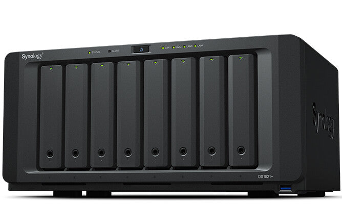 Synology DiskStation DS1821+ NAS/storage server Tower Ryzen Embedded V1500B 4 GB DDR4 0 TB DiskStation Manager Black