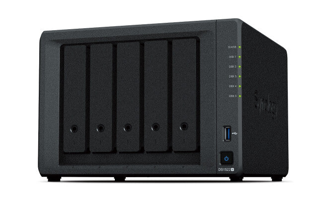 Synology DiskStation DS1522+ NAS/storage server Tower AMD Embedded R-Series SoC R1600 8 GB DDR4 0 TB DiskStation Manager Black