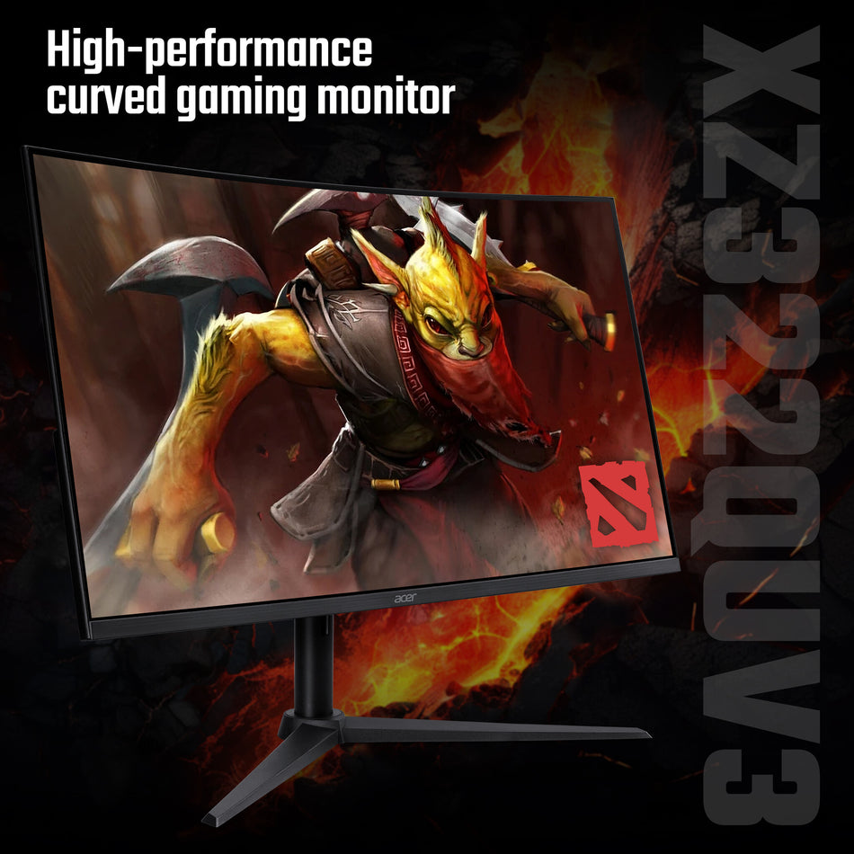 Acer Nitro XZ322QUV3 curved gaming monitor - 31.5", 1500R, Quad HD, 180Hz, 1ms, FreeSync, DisplayHDR 400, HDMI & DP