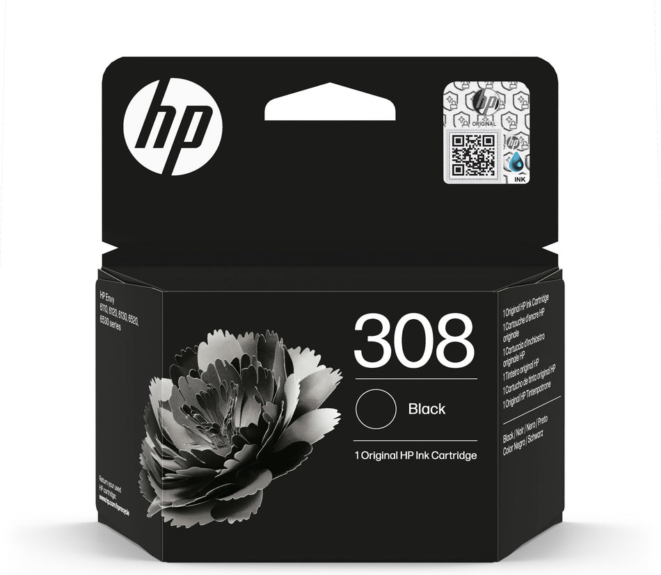 HP 308 Black Original Ink Cartridge EU