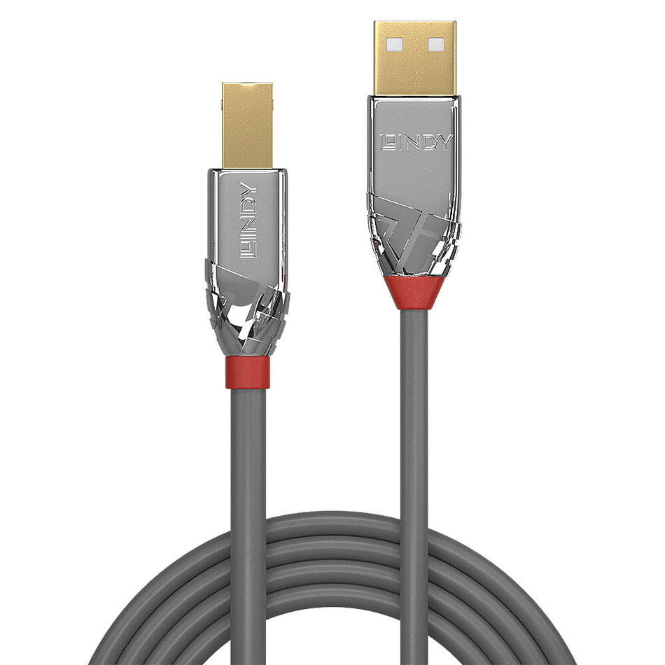 Lindy 2m USB 2.0 Type A to B Cable, Cromo Line