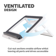 Fellowes Laptop Stand for Desk - I-Spire Quick Lift Adjustable Laptop Stand for the Home and Office - Portable Laptop Stand with 7 Height Adjustments - Max Monitor Size 17", Max Weight 4KG - White