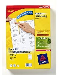 Avery QuickPEEL Addressing Labels self-adhesive label White 2500 pc(s)