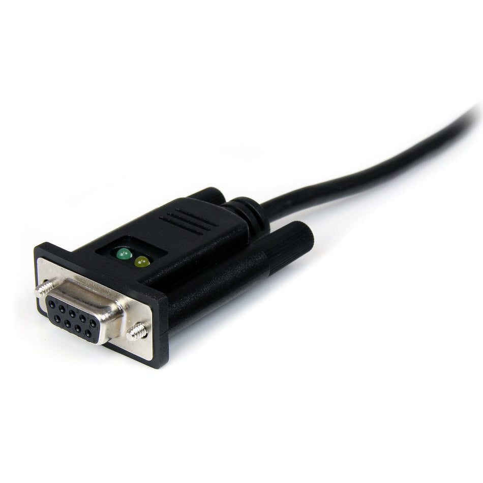 StarTech.com 6ft (1.8m) 1-Port USB to Serial RS232 Adapter, FTDI DB9 Serial DCE Adapter Cable, Null Modem, USB 2.0 - TAA