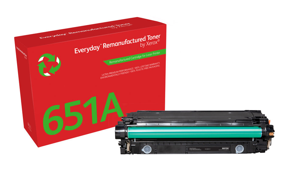 Everyday ™ Black Remanufactured Toner by Xerox compatible with HP 651A 650A 307A (CE340A/CE270A/CE740A), Standard capacity