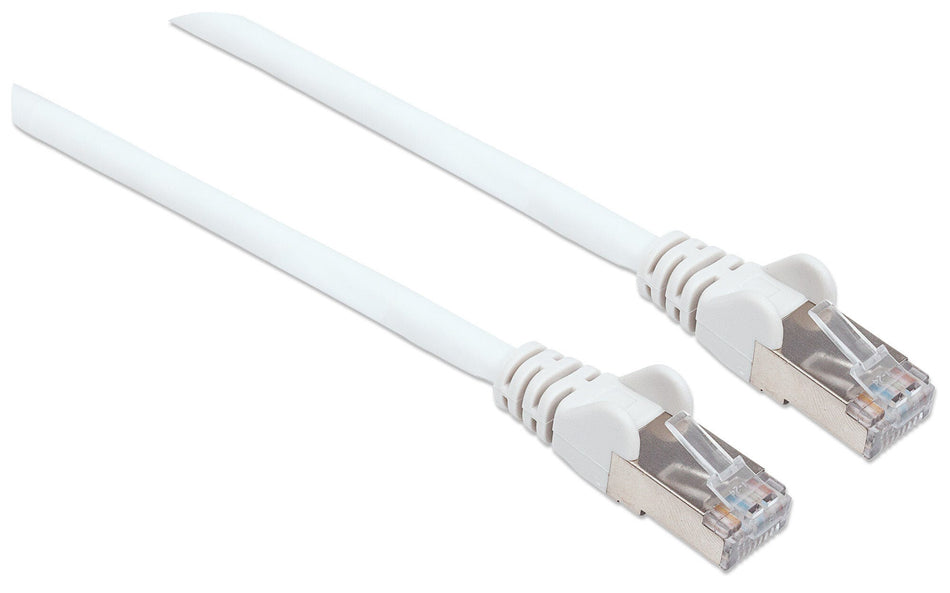 Intellinet Network Patch Cable, Cat6, 1m, White, Copper, S/FTP, LSOH / LSZH, PVC, RJ45, Gold Plated Contacts, Snagless, Booted, Lifetime Warranty, Polybag