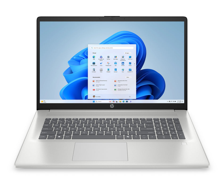 HP 17-cp2009na AMD Ryzen™ 3 7320U Laptop 43.9 cm (17.3") Full HD 8 GB LPDDR5-SDRAM 512 GB SSD Wi-Fi 6 (802.11ax) Windows 11 Home Silver