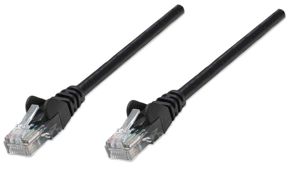 Intellinet Network Patch Cable, Cat5e, 5m, Black, CCA, U/UTP, PVC, RJ45, Gold Plated Contacts, Snagless, Booted, Lifetime Warranty, Polybag