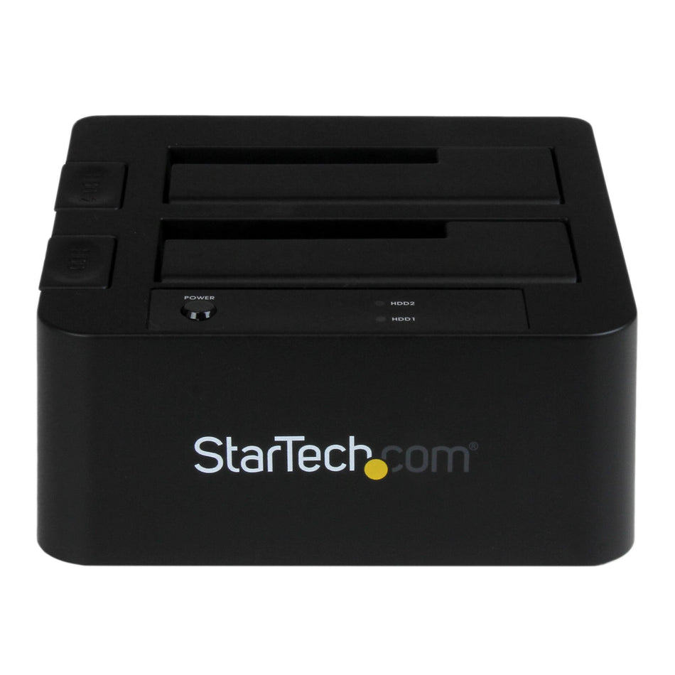 StarTech.com Dual-Bay USB 3.0 / eSATA to SATA Hard Drive Docking Station, USB Hard Drive Dock, External 2.5/3.5" SATA I/II/III SSD/HDD Docking Station, Hot-Swap Hard Drive Bays, Top-Loading