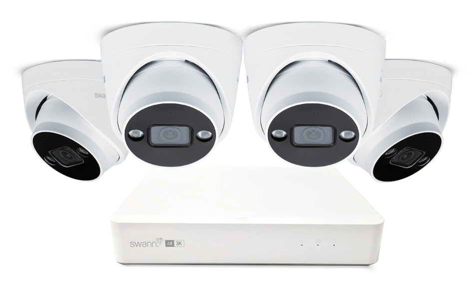 Swann AdvancedX 3K Wired NVR Security System with 24/7 Recording - 4 Dome Camera Kit