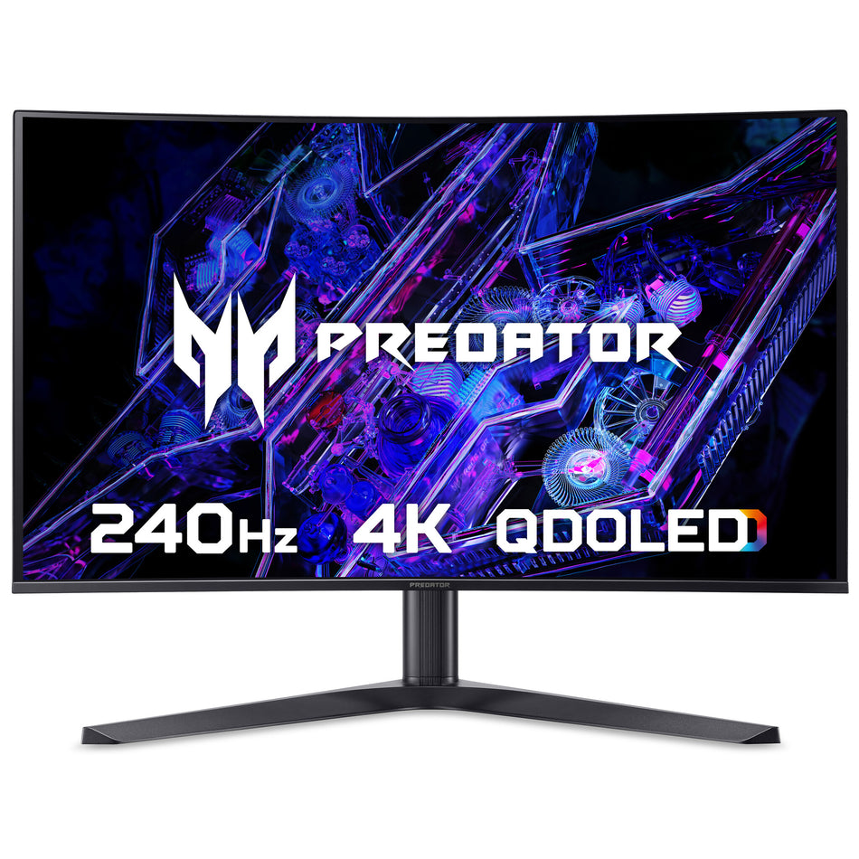 Acer Predator X32X curved QD-OLED gaming monitor - 31.5", QD-OLED, 1700R curve, 4K Ultra HD, 240Hz, 0.03ms, FreeSync Premium, DisplayHDR 400 True Black, HDMI, DP & USB-C