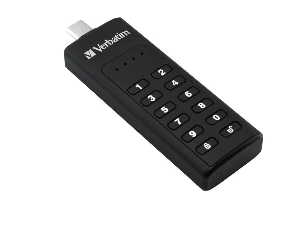 Verbatim Keypad Secure - USB 3.0 Drivecon tastierino d'accesso e crittografia dei dati - 128 GB - Black