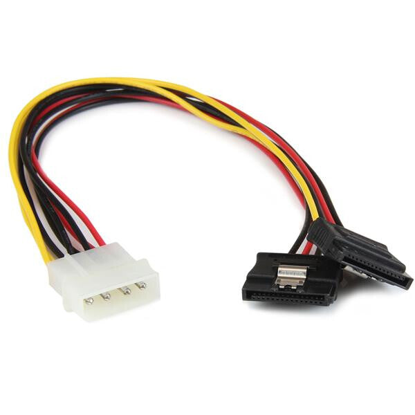 StarTech.com 12in LP4 to 2x Latching SATA Power Y Cable Splitter Adapter - 4 Pin LP4 to Dual SATA