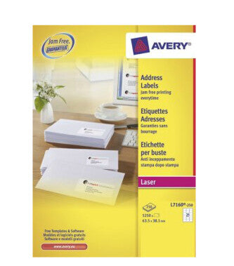 Avery L7160-250 addressing label Self-adhesive label White