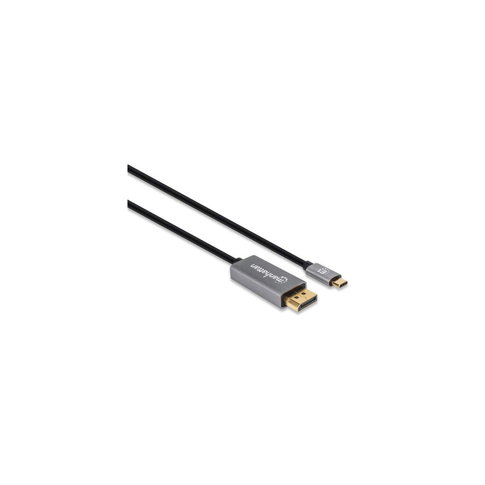 Manhattan USB-C to DisplayPort 1.4 Cable, 8K@60Hz, 3m, Male to Male, Black, Three Year Warranty, Polybag