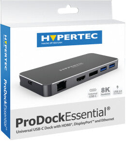 Hypertec ProDock EssentiaI - Universal USB-C Dock with HDMI, DisplayPort and Ethernet