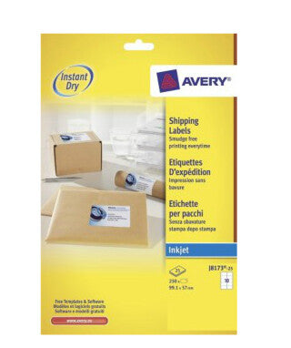 Avery J8173-25 addressing label Self-adhesive label White