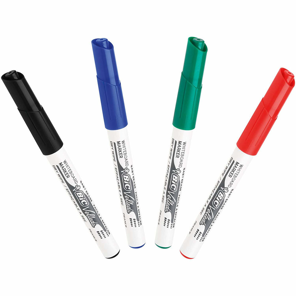 BIC Velleda 1741 marker 4 pc(s) Bullet tip Black, Blue, Green, Red