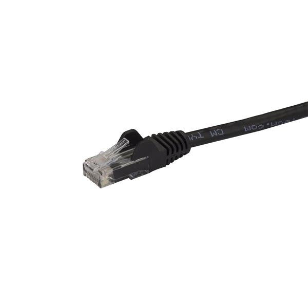 StarTech.com 7.5m CAT6 Ethernet Cable - Black CAT 6 Gigabit Ethernet Wire -650MHz 100W PoE RJ45 UTP Network/Patch Cord Snagless w/Strain Relief Fluke Tested/Wiring is UL Certified/TIA