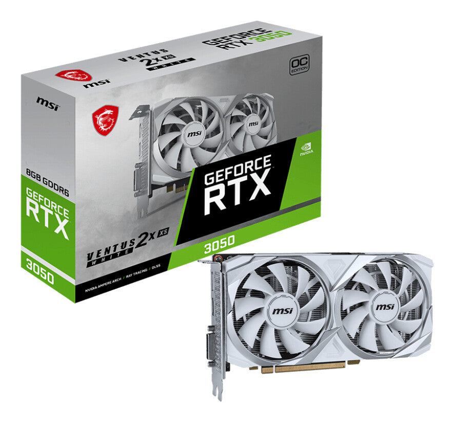 MSI VENTUS RTX 3050 2X XS WHITE 8G OC graphics card NVIDIA GeForce RTX 3050 8 GB GDDR6