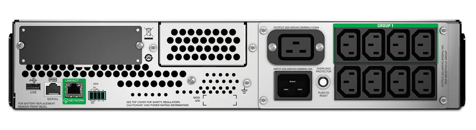 APC Smart-UPS SMT2200RMI2UC - 8x C13, 1x C19, USB, Rackmount 2U, SmartConnect, 2200VA