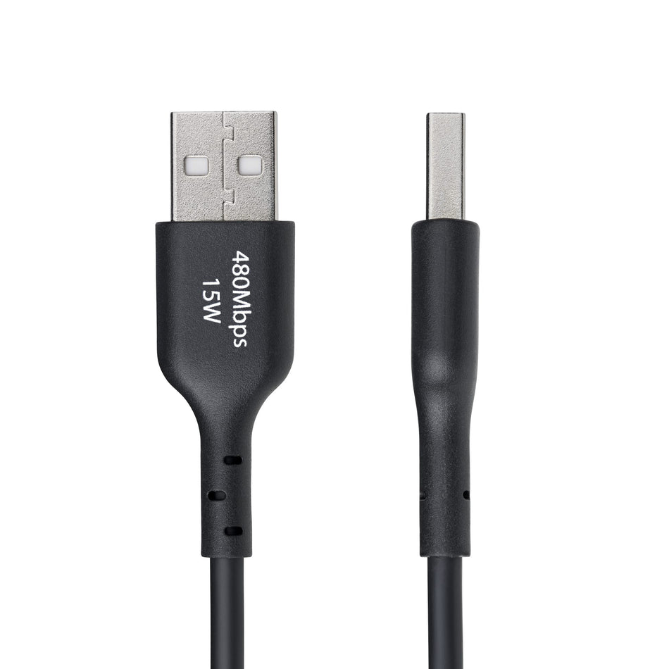 StarTech.com 6.6ft (2m) USB-A to USB-C Charging Cable, Charge & Sync, 3A, USB 2.0, TPE Jacket - Black USB Charging Cord