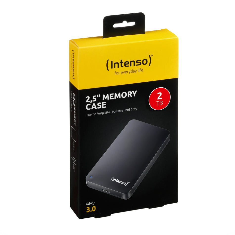 Intenso 2TB 2.5" Memory Case USB 3.0 external hard drive 5400 RPM 2.5" USB Type-A 3.2 Gen 1 (3.1 Gen 1) Black