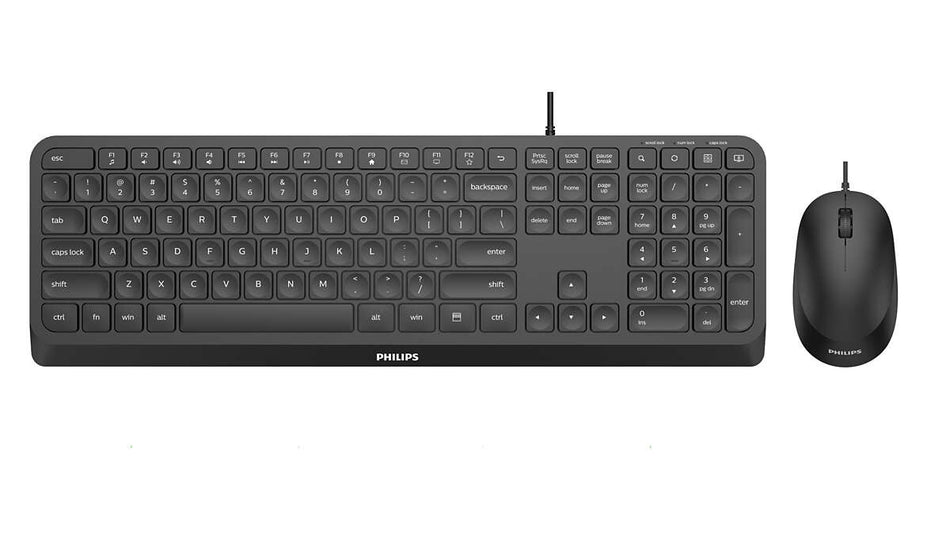 Philips 2000 series SPT6207B/40 keyboard Mouse included Universal USB QWERTY English Black