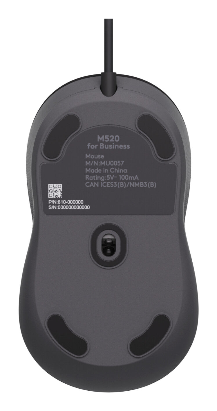 Logitech Signature Wired M520 for Business mouse Office Ambidextrous USB Type-C Optical 4000 DPI
