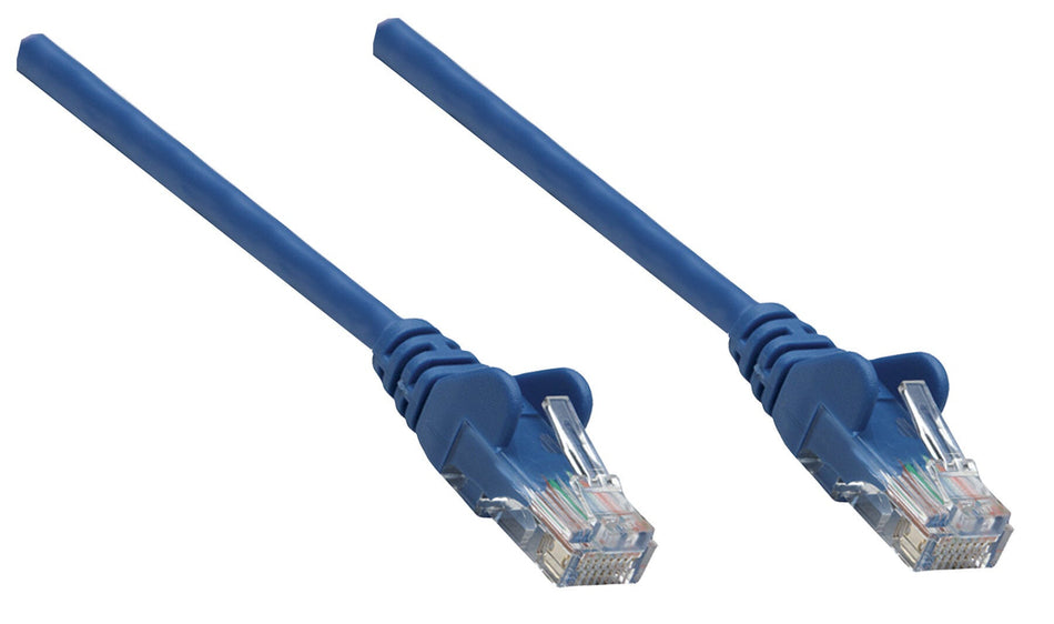 Intellinet Network Patch Cable, Cat6, 5m, Blue, Copper, U/UTP, PVC, RJ45, Gold Plated Contacts, Snagless, Booted, Lifetime Warranty, Polybag