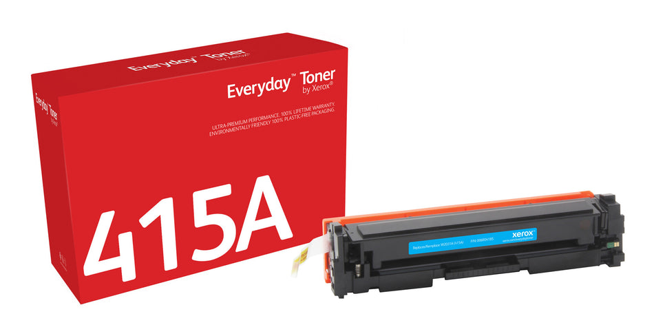 Everyday ™ Cyan Toner by Xerox compatible with HP 415A (W2031A), Standard capacity