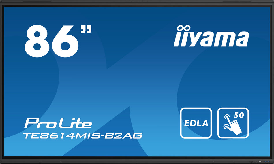 iiyama PROLITE TE8614MIS-B2AG Digital signage flat panel 2.18 m (86") LCD Wi-Fi 435 cd/m² 4K Ultra HD Black Touchscreen Built-in processor Android 24/7