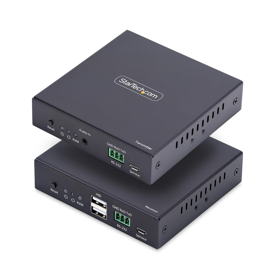 StarTech.com HDMI KVM Extender Over IP Network, 4K 60Hz, Driverless, HDMI and USB Over Ethernet/CAT6, AVoIP, Transmitter and Receiver Kit, Includes Mounting Kits