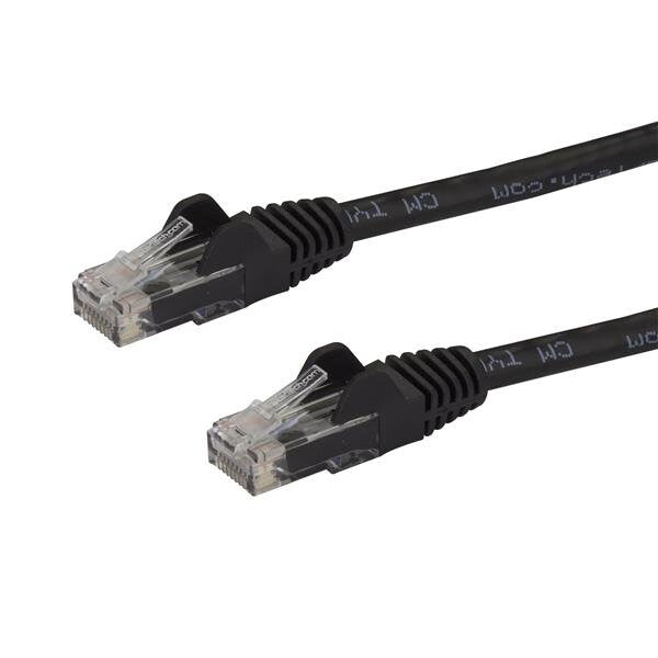 StarTech.com 50cm CAT6 Ethernet Cable - Black CAT 6 Gigabit Ethernet Wire -650MHz 100W PoE RJ45 UTP Network/Patch Cord Snagless w/Strain Relief Fluke Tested/Wiring is UL Certified/TIA