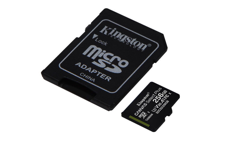Kingston Technology Canvas Select 256GB micSDXC Plus 100R A1 C10 Card + ADP