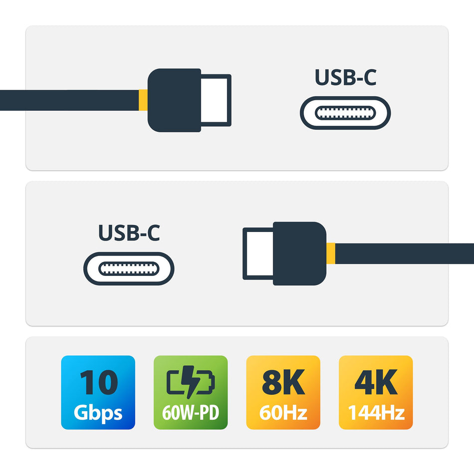 StarTech.com USB-C Cable - M/M - 1m (3ft) - USB 3.1 (10Gbps) - USB-IF Certified