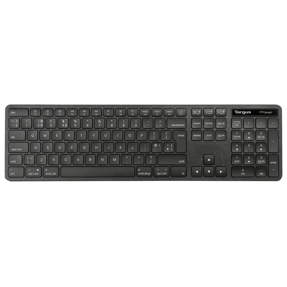 Targus EcoSmart AKB873UK keyboard Universal RF Wireless + Bluetooth QWERTY UK English Black