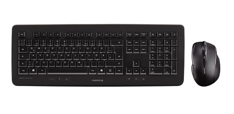 CHERRY DW 5100 keyboard Mouse included Universal RF Wireless French Black