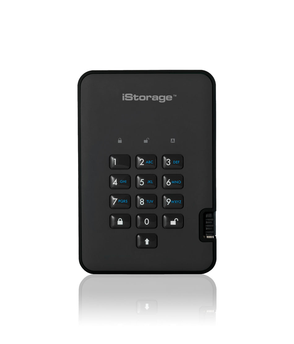 iStorage diskAshur² HDD 1TB Black | Secure Portable Hard Drive |AES-XTS 256-bit Hardware Encryption | PIN protected | OS & Platform Independent | TAA Compliant|Brute force hack defence | Dust/Water Resistant