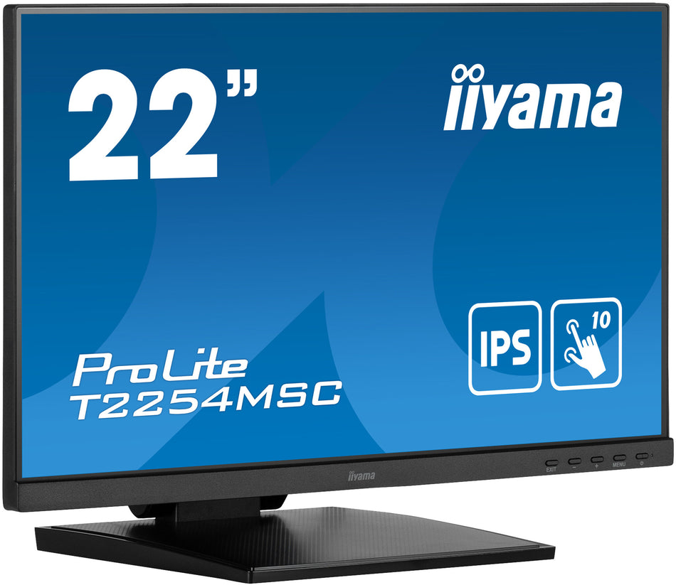 iiyama ProLite 21.5” P-CAP 10pt touch screen featuring IPS panel technology and Anti Glare coating