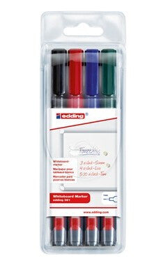 Edding 361 marker 4 pc(s) Fibre tip Black, Blue, Green, Red